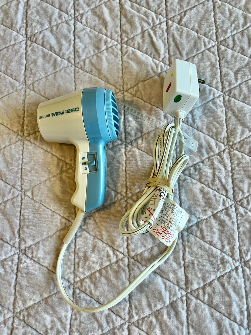 Vintage Sears Turbo Dryer 1250-Watt Mini 2 Heat Speed Combinations Travel 8735